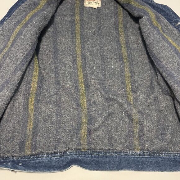 Vintage Lee Storm Rider Jacket Mens Size XXL Wool Blanket Lined Denim Jean USA - Picture 6 of 10